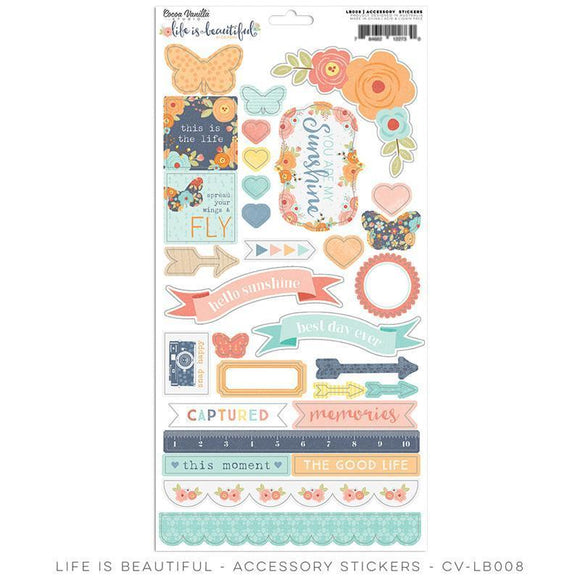 Scrapbooking  Life is Beautiful Accessory Stickers 6x12 Paper Collections 12x12