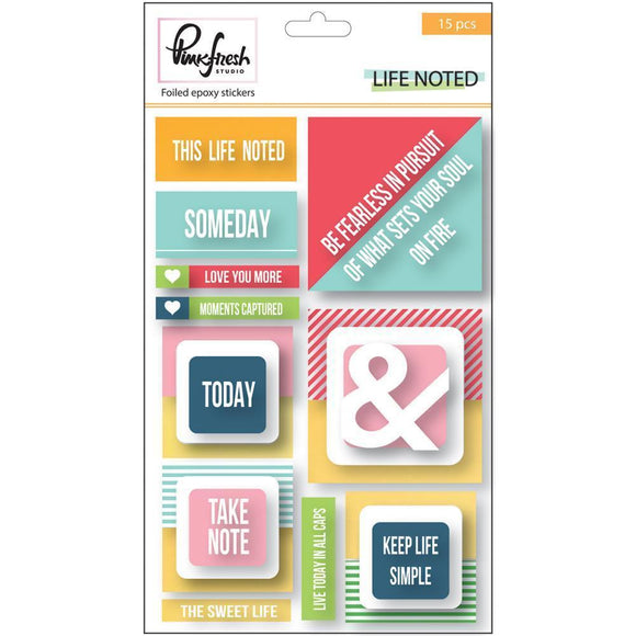 Scrapbooking  Life Noted Epoxy Stickers 4