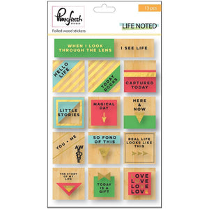 Scrapbooking  Life Noted Wood Veneer Stickers 4"X6" W/Foil Paper Collections 12x12