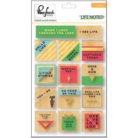 Scrapbooking  Life Noted Wood Veneer Stickers 4