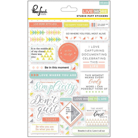 Scrapbooking  Live More Studio Puffs Stickers 5