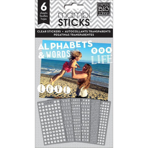 Scrapbooking  MAMBI Our Life Clear Alpha Word Stickers Paper Collections 12x12