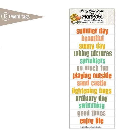 Scrapbooking  Marigold Camellia Phrase Strips Paper Collections 12x12
