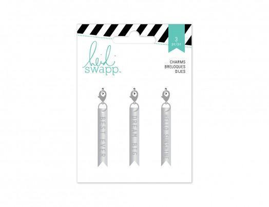 Scrapbooking  Wanderlust Metal Charms Flags 3pc Paper Collections 12x12