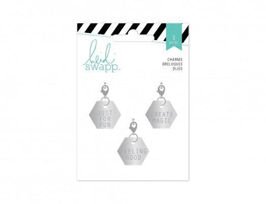 Scrapbooking  Wanderlust Metal Charms Hexagons 3pc Paper Collections 12x12