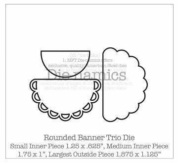 Scrapbooking  MFT Dienamics Rounded Banner Trio Dies Paper Collections 12x12