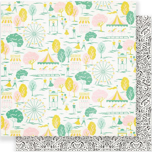 Scrapbooking  MH Carousel - Fairgrounds 12x12 Double Sided Paper Paper Collections 12x12