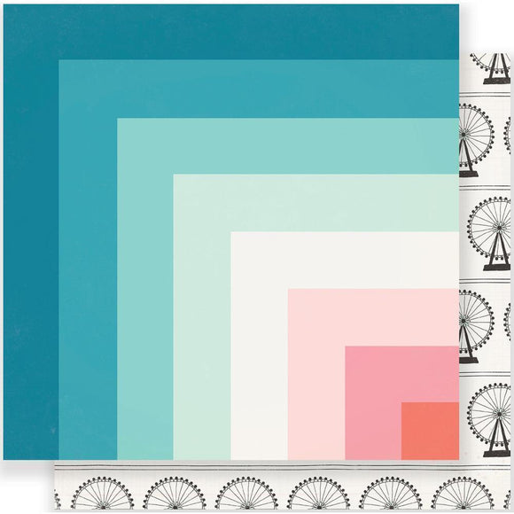 Scrapbooking  MH Carousel - Ferris Wheel 12x12 Double Sided Paper Paper Collections 12x12
