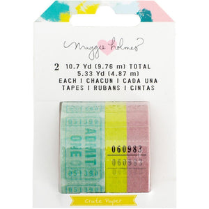 Scrapbooking  MH Chasing Dreams Washi Tape 2/Pkg Tickets W/Gold Foil Paper Collections 12x12