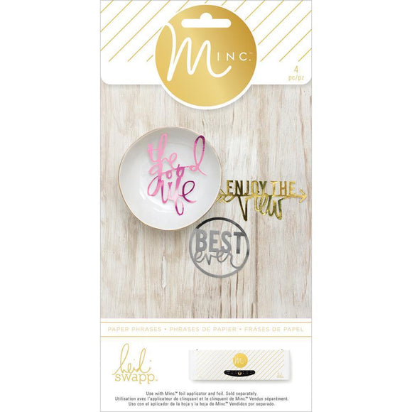 Scrapbooking  Minc Die-Cut Phrases 4/Pkg Paper Collections 12x12