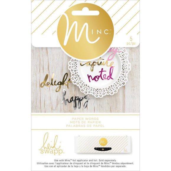 Scrapbooking  Minc Die-Cut Words 5/Pkg Paper Collections 12x12