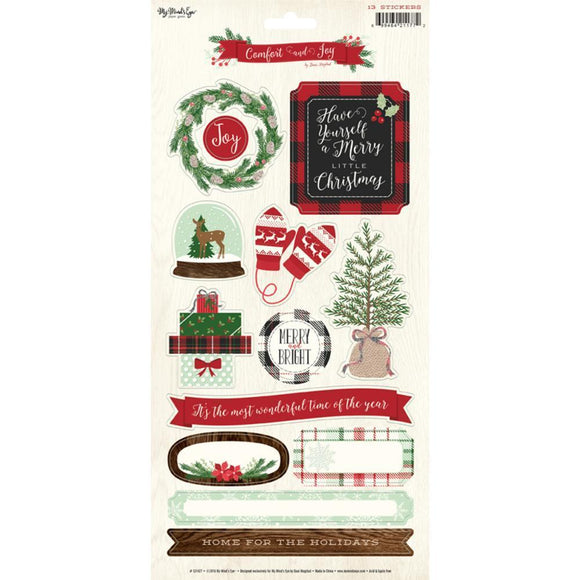 Scrapbooking  MME Comfort & Joy Glittered Stickers 6