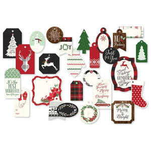 Scrapbooking  MME Comfort & Joy Tags 26/Pkg Decorative with glitter accents Paper Collections 12x12