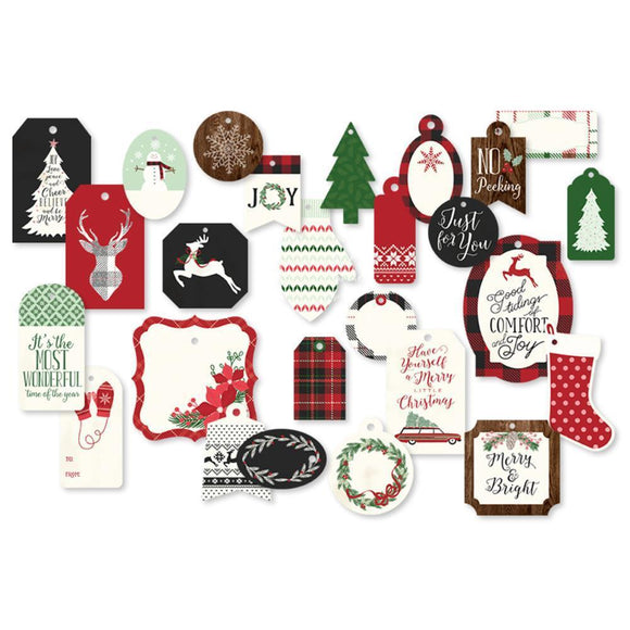 Scrapbooking  MME Comfort & Joy Tags 26/Pkg Decorative with glitter accents Paper Collections 12x12