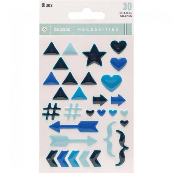 Scrapbooking  MME Necessities Blue Enamel Shapes Paper Collections 12x12