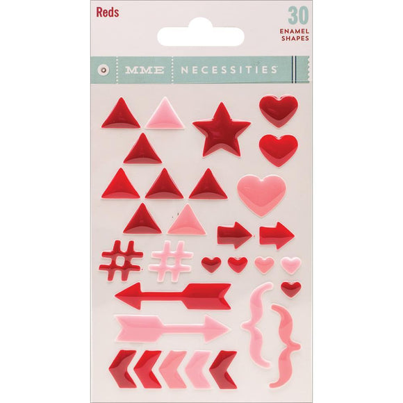 Scrapbooking  MME Necessities Red Enamel Shapes Paper Collections 12x12