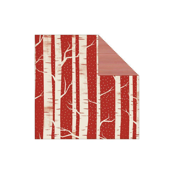 Scrapbooking  MME Sleigh Bells Ring Branches Paper 12x12 Paper Collections 12x12