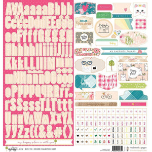 Scrapbooking  My Happy Place Stickers 12"X12" Alpha & Tags Paper Collections 12x12