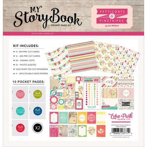 Scrapbooking  My Story Book Pocket Page Kit Petticoats & Pinstripes Girl 12"X12" Paper Collections 12x12