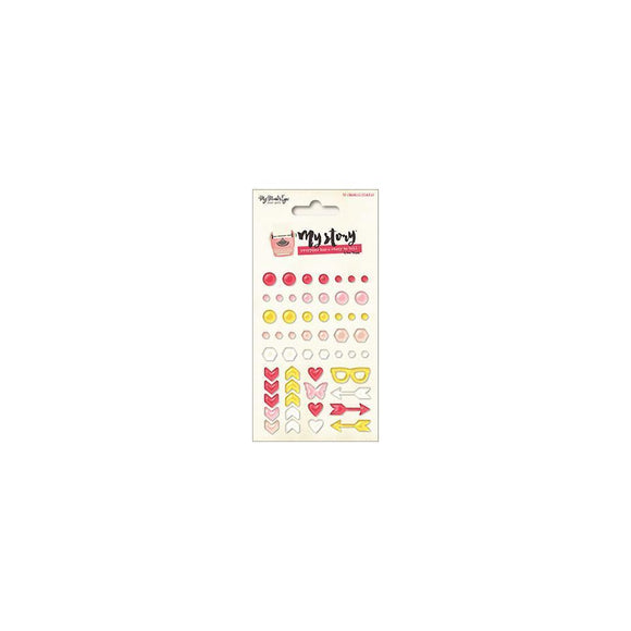 Scrapbooking  My Story Enamel Shapes 53pc Paper Collections 12x12