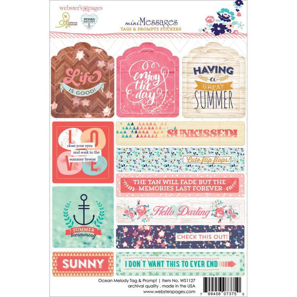 Scrapbooking  Ocean Melody tags and Prompt Stickers Paper Collections 12x12