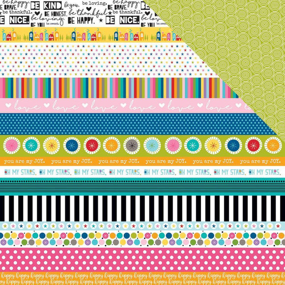 Scrapbooking  Oh My Stars Borders Paper 12x12 Paper Collections 12x12