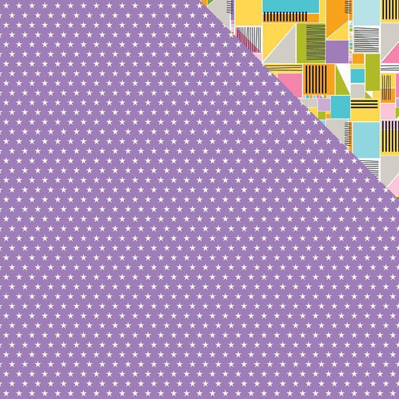 Scrapbooking  Oh My Stars Plum Stars Paper 12x12 Paper Collections 12x12
