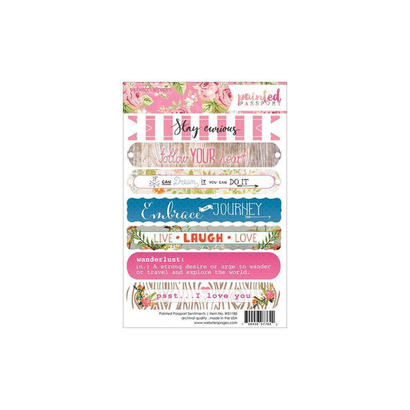 Scrapbooking  Painted Passport Sentiments Stickers 4x6 Paper Collections 12x12