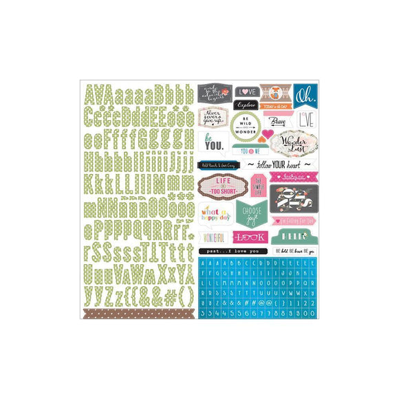 Scrapbooking  Painted Passport Sticker Collection Sheet 12x12 Paper Collections 12x12