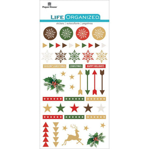 Scrapbooking  Paper House Life Organized Epoxy Stickers 6.5"X3.5" Christmas Paper Collections 12x12