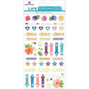 Scrapbooking  Paper House Life Organized Epoxy Stickers 6.5"X3.5" Live Bold Paper Collections 12x12