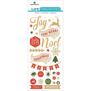 Scrapbooking  Paper House Life Organized Puffy Sticker 6.5"X3" Christmas Paper Collections 12x12