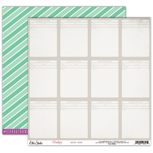 Scrapbooking  Penelope  Happy Note Paper Paper Collections 12x12