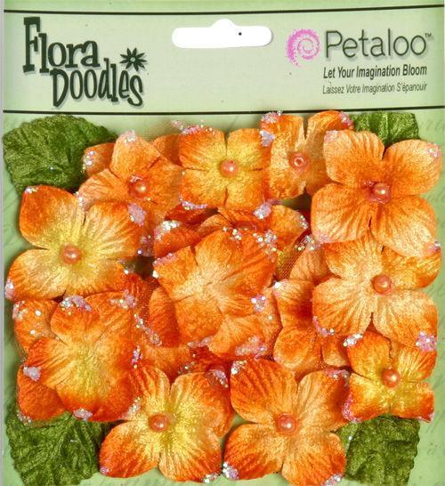 Scrapbooking  Petaloo Velvet Hydrangeas Orangeade 22pc Paper Collections 12x12
