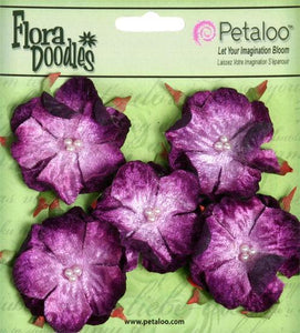 Scrapbooking  Petaloo Velvet Wild Roses Plum 5pc Paper Collections 12x12