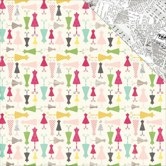 Scrapbooking  Petticoats and Pinstripes Girl Darling Dresses Paper 12x12 Paper Collections 12x12