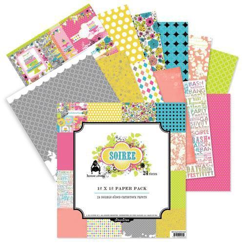 Scrapbooking  Pink Paislee Soiree Paper Kit Paper Collections 12x12