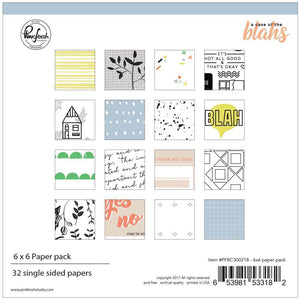 Scrapbooking  Pinkfresh Studio Single-Sided Paper Pack 6"X6" 32/Pkg A Case Of The Blahs, Paper Collections 12x12