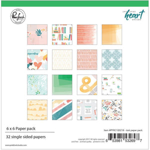 Scrapbooking  Pinkfresh Studio Single-Sided Paper Pack 6"X6" 32/Pkg Let Your Heart Decide Paper Collections 12x12