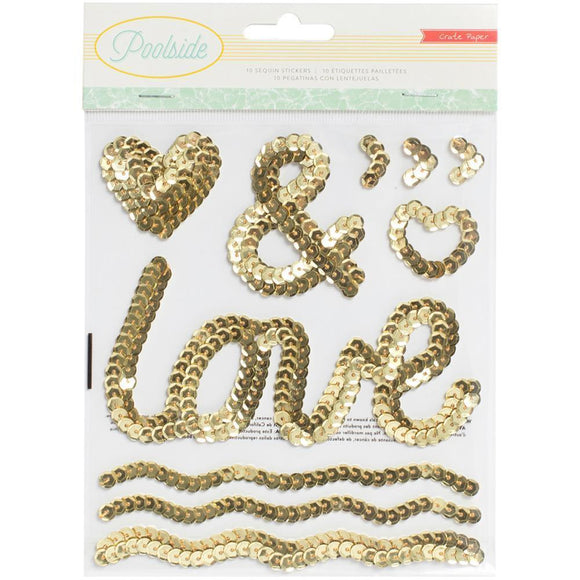 Scrapbooking  Poolside Gold Sequins Shapes Paper Collections 12x12