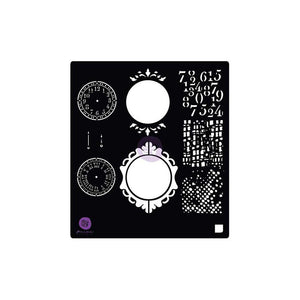 Scrapbooking  Prima Salvage District Stencil 6"X6" Clocks Paper Collections 12x12