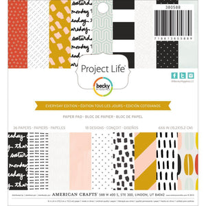 Scrapbooking  Project Everyday Edition 6x6 Paper Pad Paper Collections 12x12