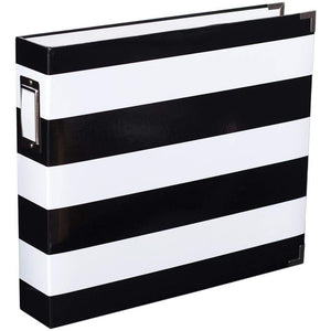 Scrapbooking  Project Life D-Ring Album 12"X12" Black & White Stripe By Heidi Swapp Paper Collections 12x12