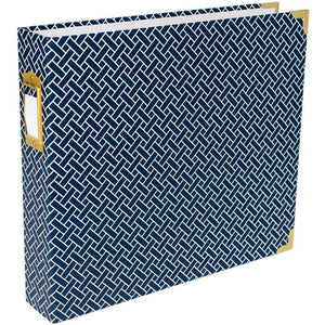 Scrapbooking  Project Life D-Ring Album 12"X12" Navy Weave Paper Collections 12x12