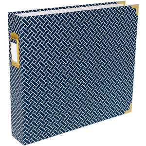 Scrapbooking  Project Life D-Ring Album 12"X12" Navy Weave Paper Collections 12x12