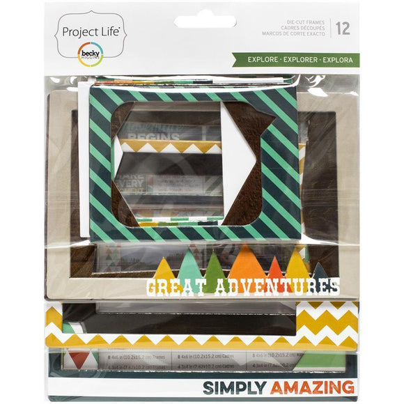Scrapbooking  Project Life Explore Photo Frames 12pk Paper Collections 12x12