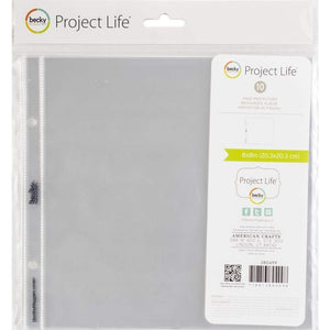 Scrapbooking  Project Life Page Protectors 8"X8" 10/Pkg Paper Collections 12x12
