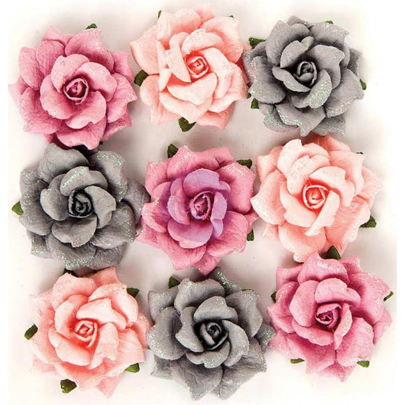 Scrapbooking  Rose Quartz Flowers Thassos 9pk Paper Collections 12x12
