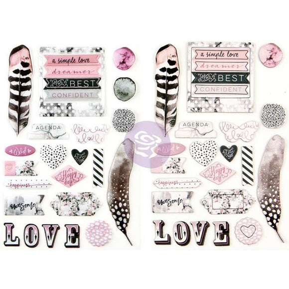 Scrapbooking  Rose Quartz Puffy Stickers Paper Collections 12x12