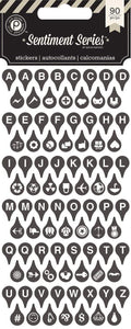Scrapbooking  Sentiments V.1 Typecast Alpha Stickers Black Paper Collections 12x12